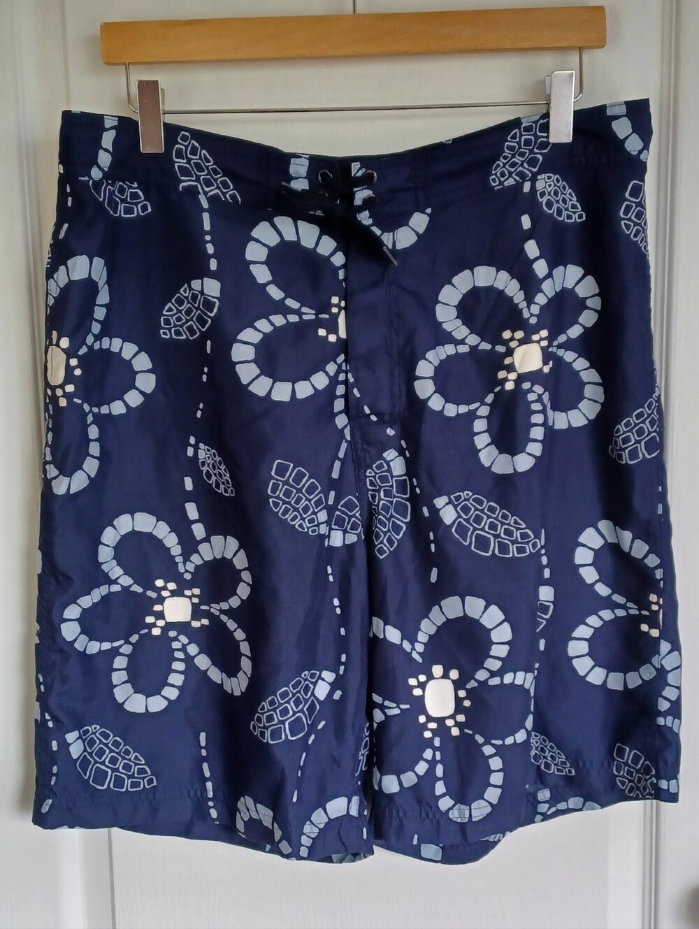 MEN'S JCREW MOSAIC FLORAL BOARD SHORTS NAVY BLUE/SLATE BLUE/IVORY WHITE SIZE 36